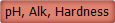 pH, Alk, Hardness